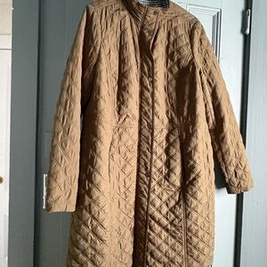 Talbots Quilted Olive Puffer Coat